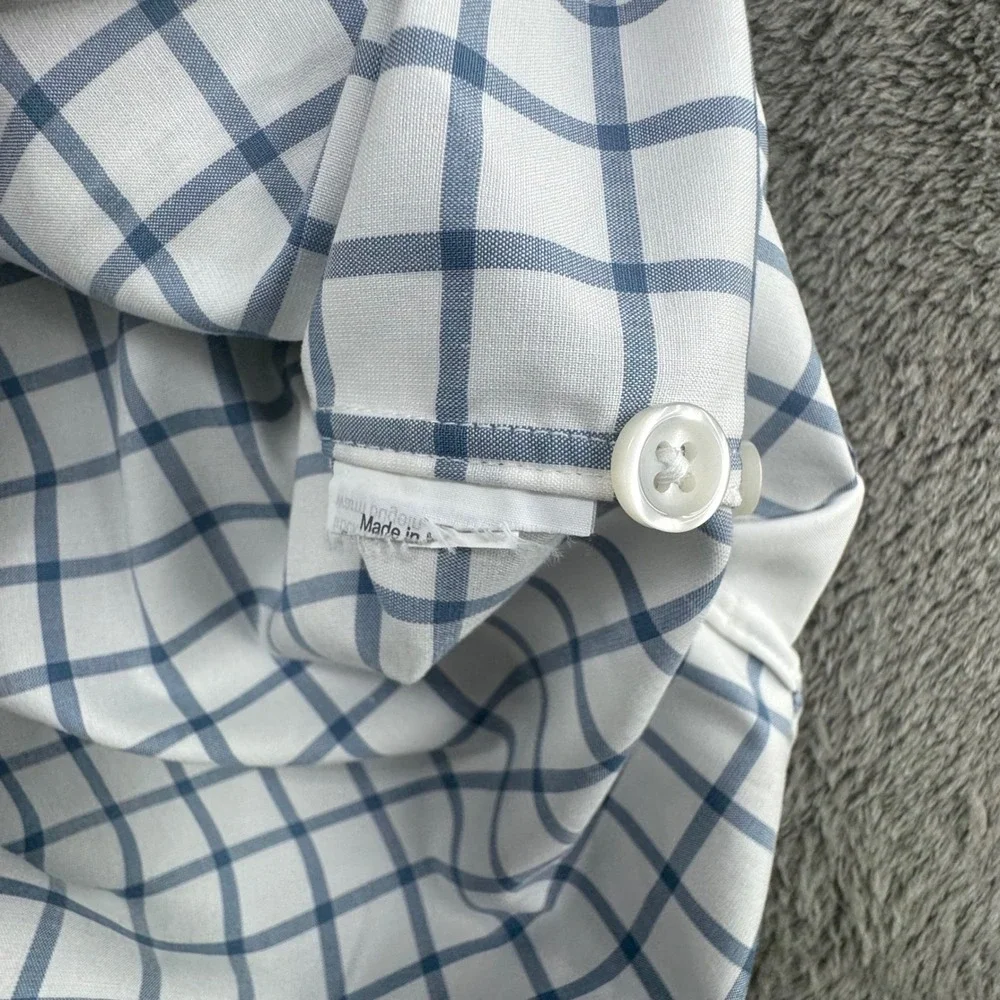 J. Crew Ludlow Slim Fit Dress Shirt‎ White Blue Check Mens 15 34